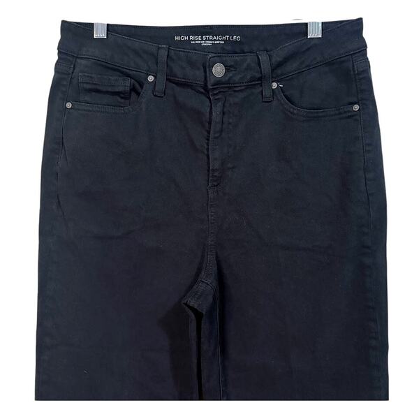 Chico's Black High Rise Straight Leg Jeans Size 10 (1.5) - Picture 2 of 6